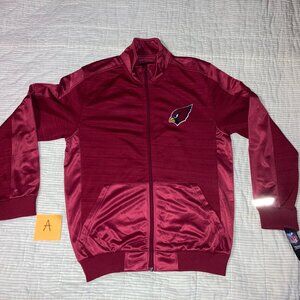 Mens Medium Red NFL Arizona Cardinals Zip Up  _  jkt010.01